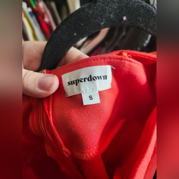 Superdown Revolve Poppy Red Trista Bodycon Midi Dress Cutout S Spaghetti Strap - Picture 3 of 10